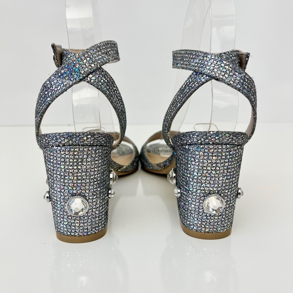 STUART WEITZMAN Alshn Crystal Embellished Block Heel Sandal in Aurora - Picture 10 of 16